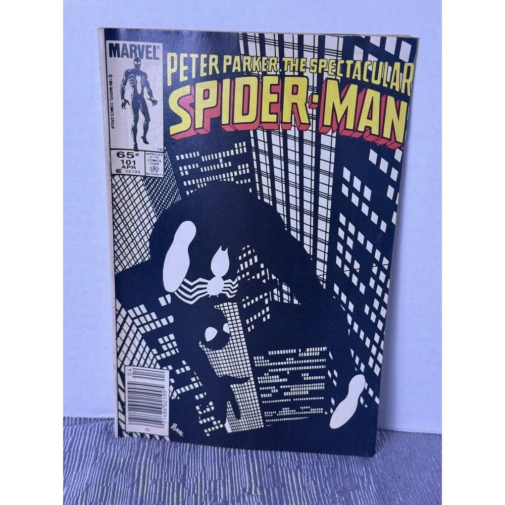 Vintage 1985 Marvel Spectacular Spider-Man #101 Comic Book Black Suit Cover
